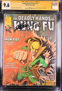 Deadly Hands of Kung Fu #19 CGC 9.6 SS Signed Chris Claremont White Pages Jim Starlin frontispiece. Bob Larkin cover. Iron Fist cover & story. 1st appearance of White Tiger.