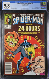 Spectacular Spider-Man #130 CGC 9.8 White Pages Newsstand Edition ""Mark Jewelers"" insert.