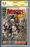 Avengers #48 CGC 8.5 SS Roy Thomas Sketch Dane Whitman becomes the new Black Knight. Magneto and Toad appearance.