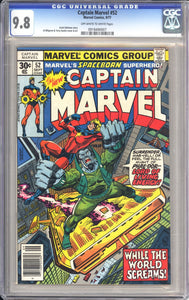 Captain Marvel #52 CGC 9.8 OFF-WHITE TO WHITE Pages