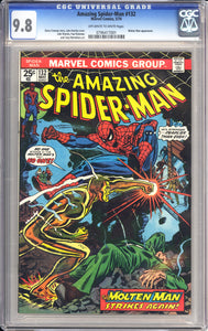 Amazing Spider-Man #132 CGC 9.8 1974 Molten Man appearance.