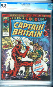 Captain Britain #2 CGC 9.8 White Pages Conclusion of Captain Britain origin