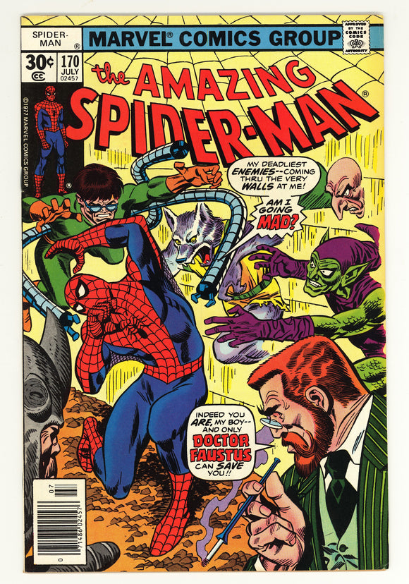 Amazing Spider-Man #170 1977 Doctor Faustus appearance.
