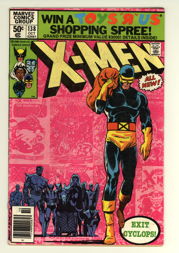 Uncanny X-Men #138 1980 (Newsstand Edition) Variant Cyclops Leaves