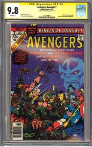 Avengers Annual #7 CGC 9.8 White Pages ""Death"" of Adam Warlock. SIGNED BY JIM STARLIN ON 5/17/19