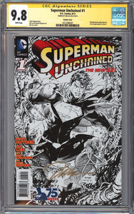 Superman Unchained #1 CGC 9.8 White Pages SIGNED BY JIM LEE ON 5/18/19