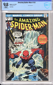 Amazing Spider-Man #151 CBCS 9.8 White Pages, Classic John Romita Cover, Shocker appearance.