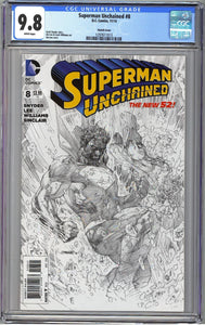 Superman Unchained #8 CGC 9.8 Sketch Cover White Pages
