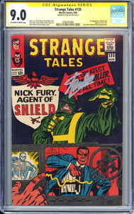 Strange Tales #135 CGC 9.0 1st appearance Nick Fury & Agents of S.H.I.E.L.D., & Hydra, SIGNED BY STAN LEE