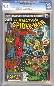 AMAZING SPIDER-MAN #124 1973 1ST APPEARENCE OF THE MAN-WOLF CGC 9.4